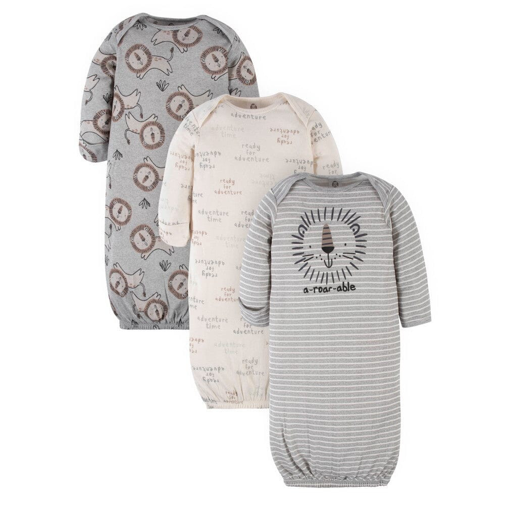 3-Pack Baby Boys Lion Gowns | Gerber Childrenswear
