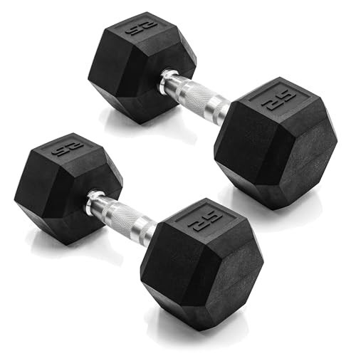 CAP Barbell 25 LB Pair Coated Hex Dumbbell Weight | Amazon (US)