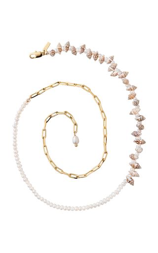 Lola Handmade 14K Gold-Plated Pearl, Shell Anklet | Moda Operandi (Global)