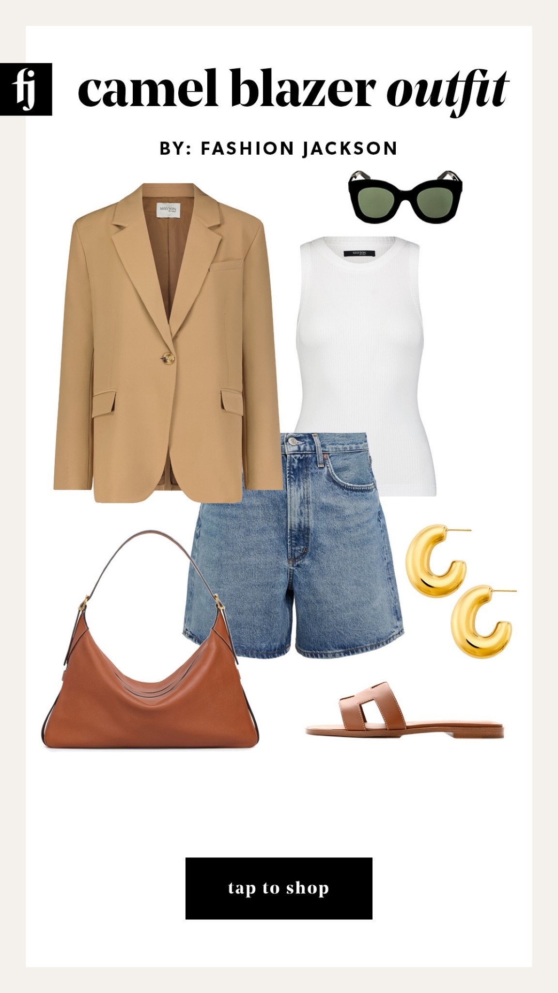 Camel blazer outfit idea #fashionjackson #camelblazer #MAYSON 

#LTKstyletip #LTKshoecrush #LTKfindsunder100