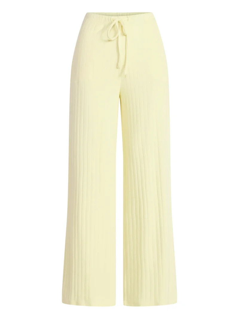 Joyspun Women’s Pointelle Knit Sleepwear Pants, 30'' Inseam, Sizes XS-3X | Walmart (US)