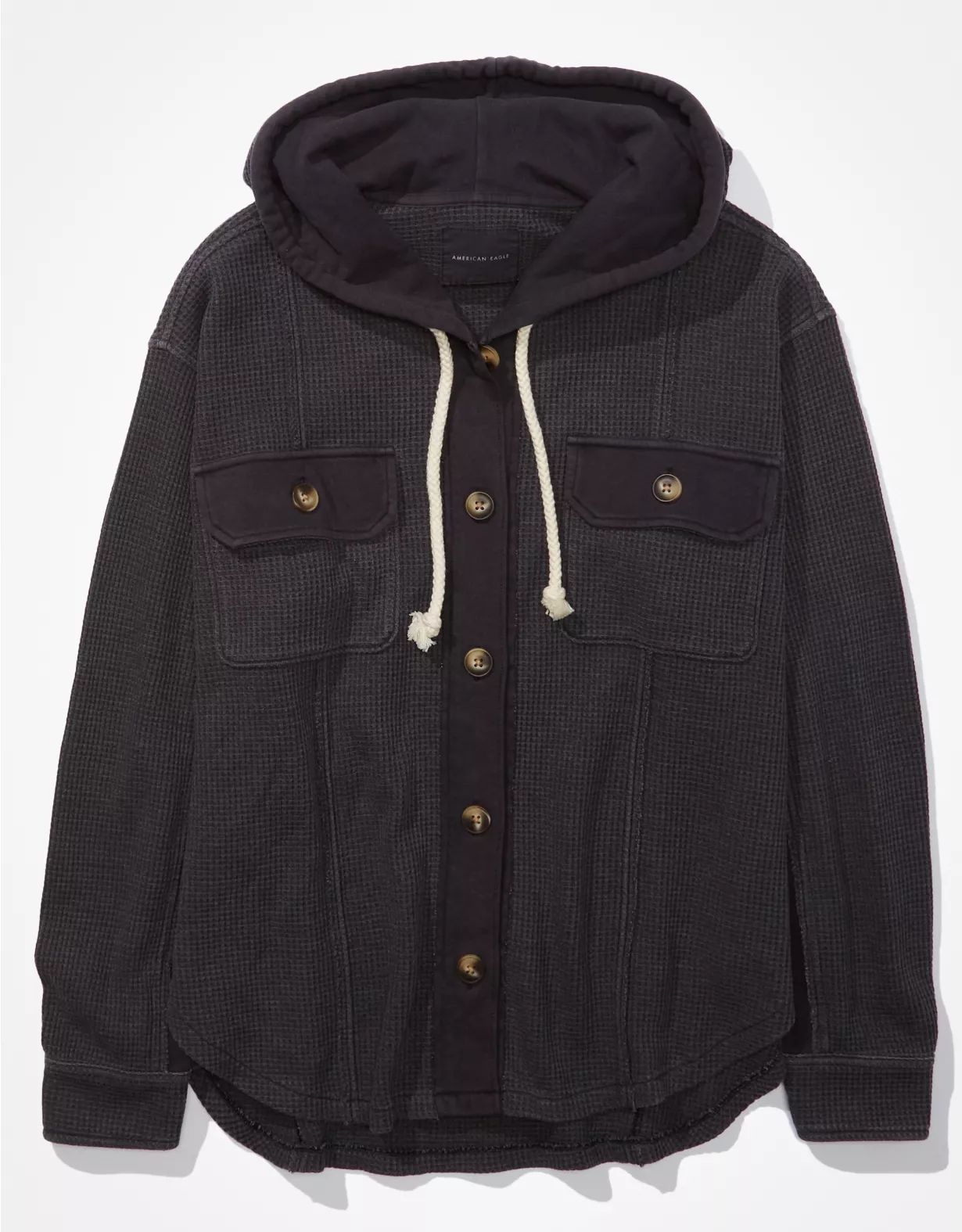 AE Hooded Waffle Shacket | American Eagle Outfitters (US & CA)