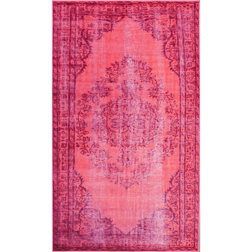 nuLOOM Vintage Inspired Overdyed Pink 4 ft. x 6 ft. Area Rug | The Home Depot