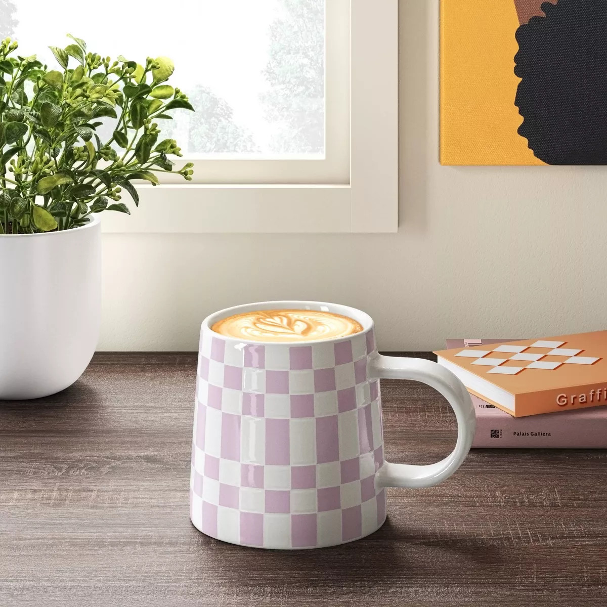 16oz Stoneware Checkerboard Mug - Room Essentials™ | Target