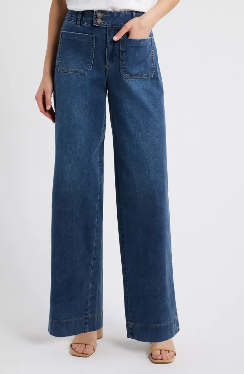 'Ab'Solution Patch Pocket High Waist Wide Leg Jeans | Nordstrom