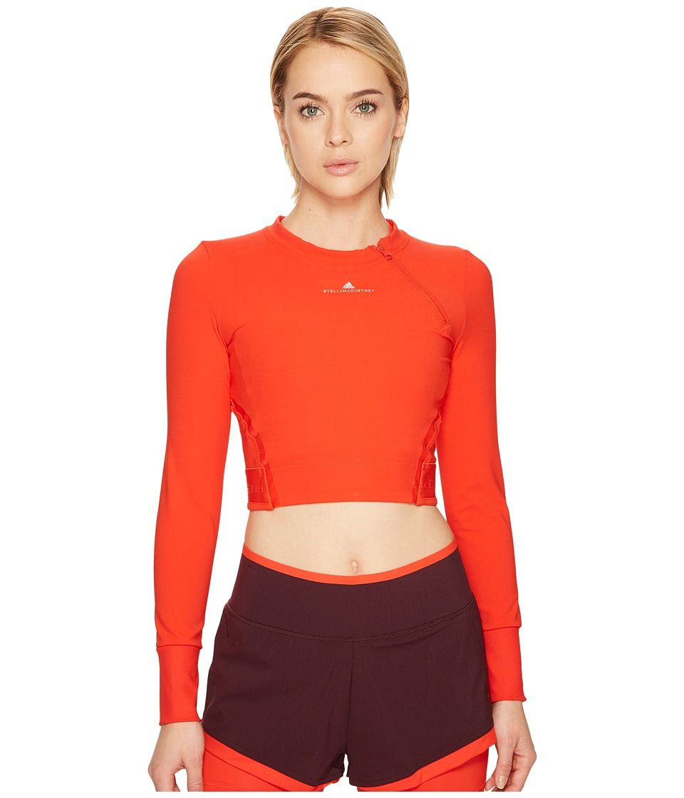 adidas by Stella McCartney - Train Climachill Long Sleeve CE9527 (Core Red S17) Women's Long Sleeve Pullover | Zappos