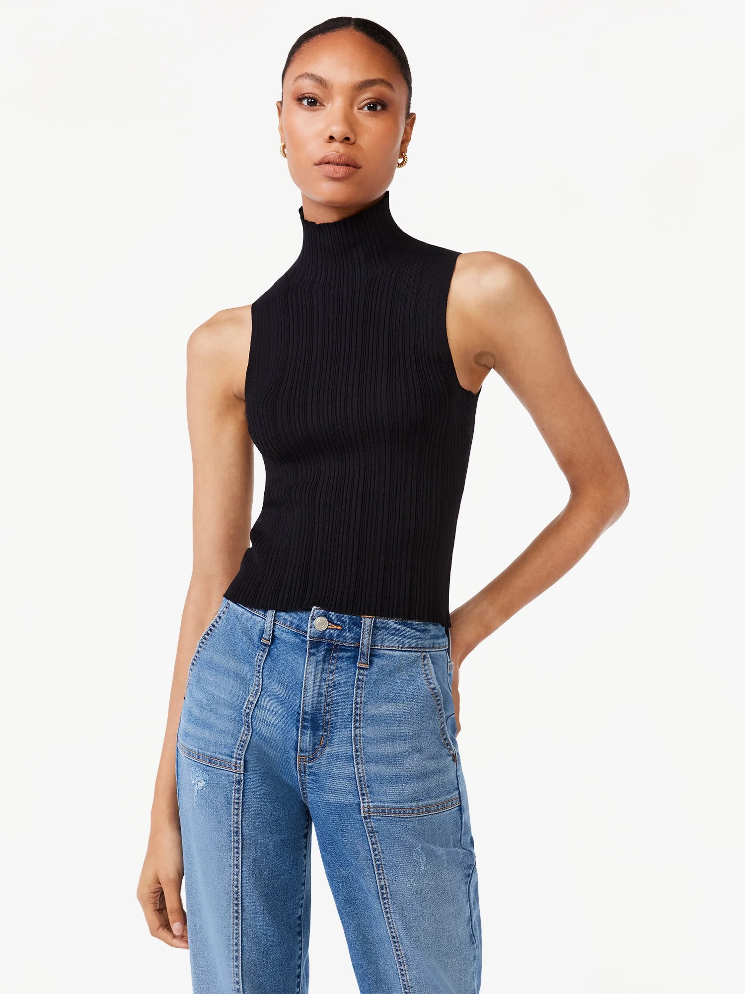 Scoop Women's Sleeveless Knit Turtleneck | Walmart (US)