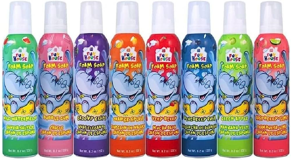 Fun House Kids Foam Soap 8 Pack Assorted Flavor Foam Soap, 8.2 oz each | Amazon (US)