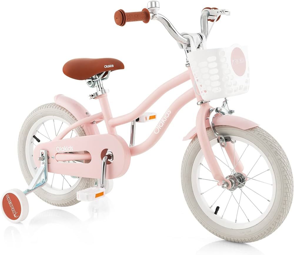 Olakids Kids Bike, 12 14 16 18 Inch Toddlers Bike with Removable Training Wheels Basket, Safety B... | Amazon (US)
