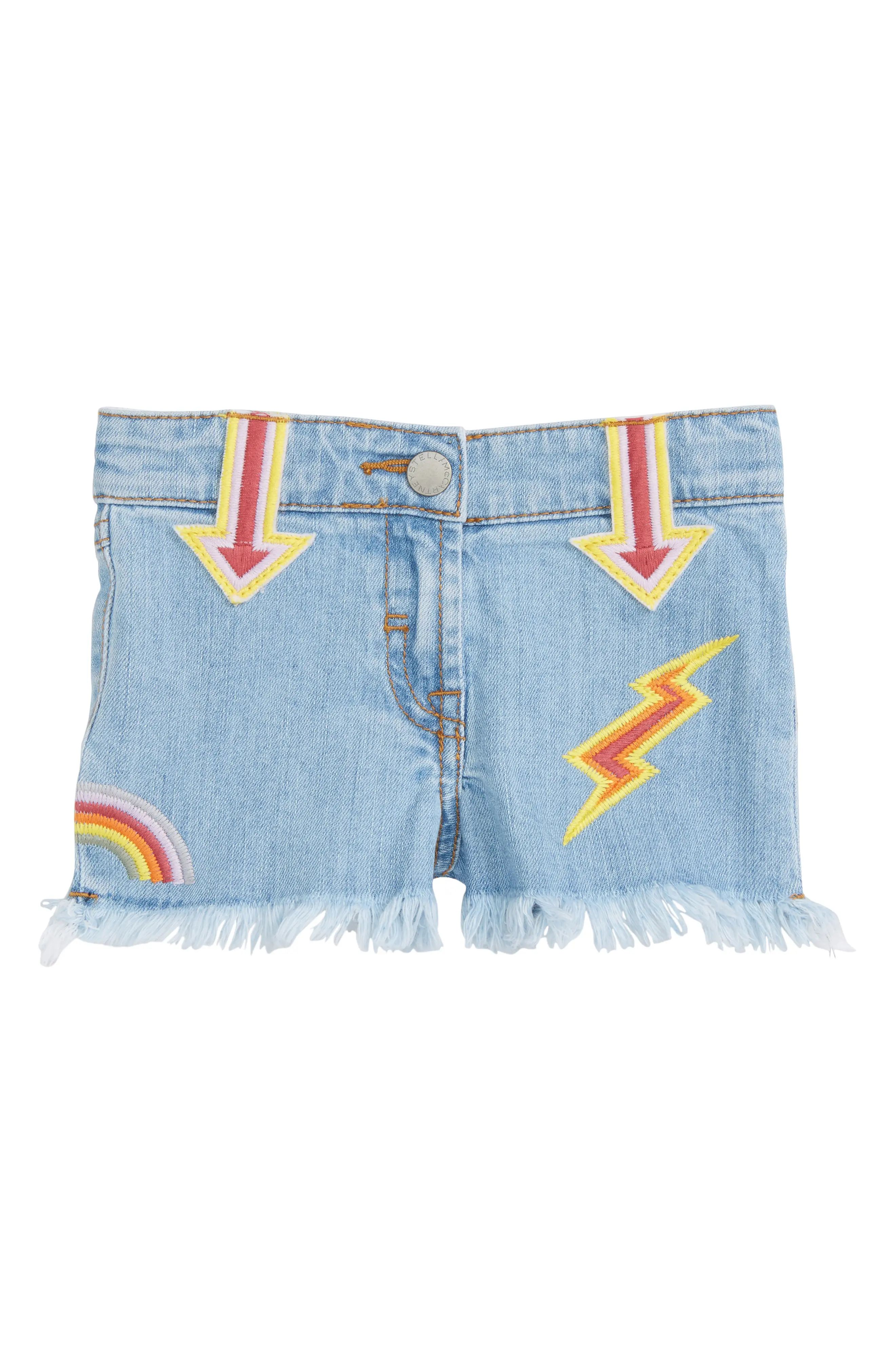 Stella McCartney Kids Marlin Patched Cutoff Denim Shorts (Toddler Girls, Little Girls & Big Girls) | Nordstrom