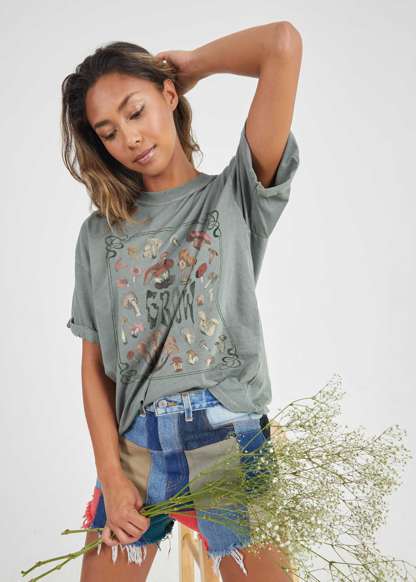 Grow Army Green Boyfriend Tee | Girl Dangerous