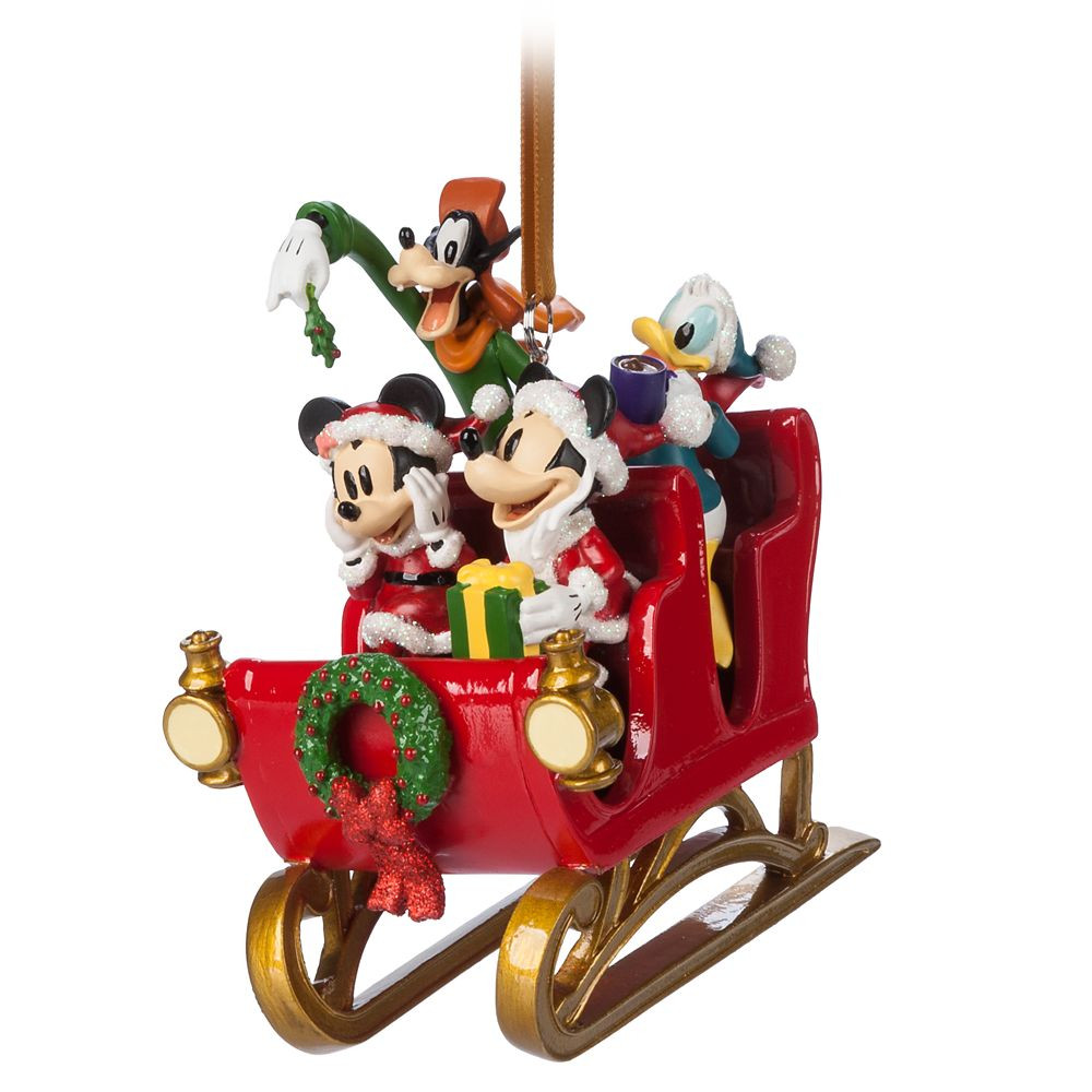 Santa Mickey Mouse and Friends in Sleigh Figural Ornament | Disney Store