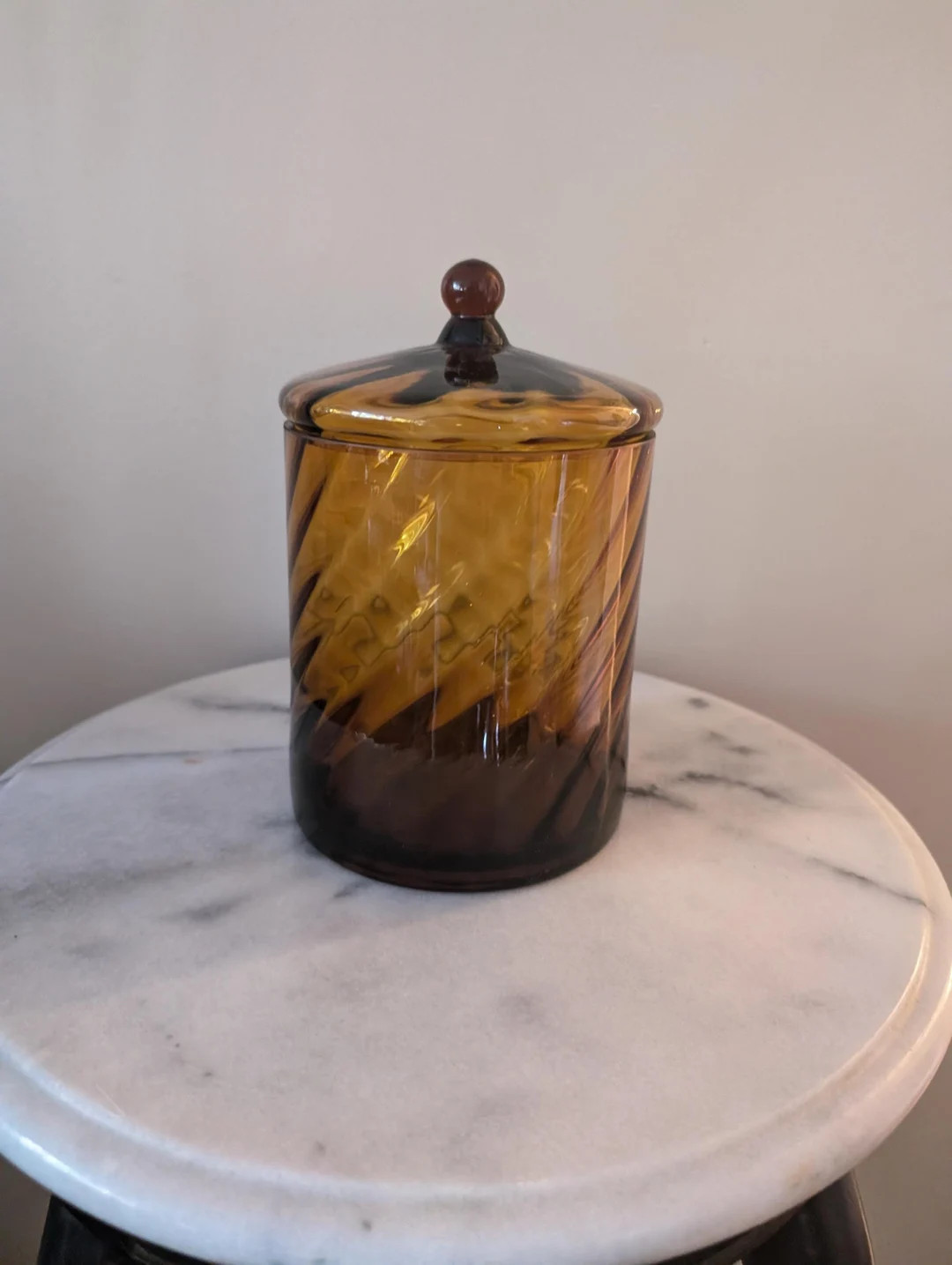 Hand Blown Art Glass Covered Jar Italian Empoli Art Glass - Etsy | Etsy (US)