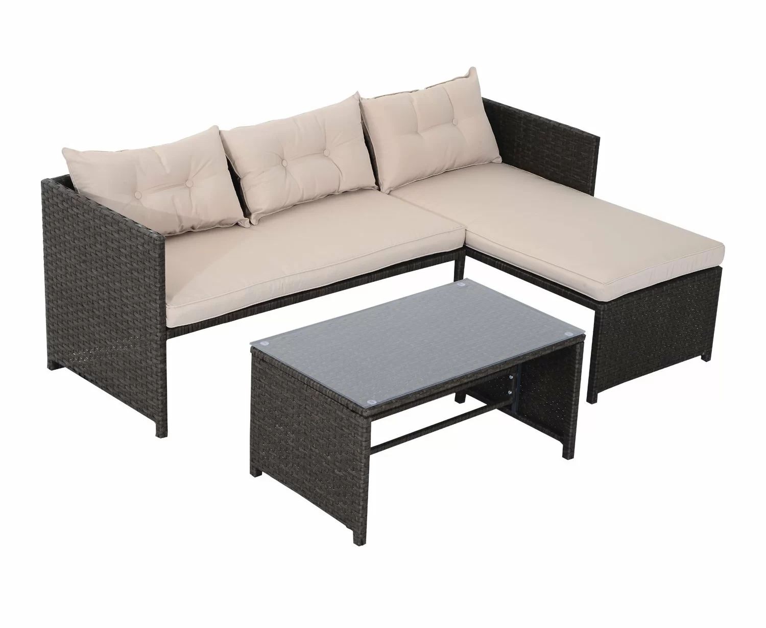 Swingle Wicker/Rattan 3 - Person Seating Group with Cushions | Wayfair North America