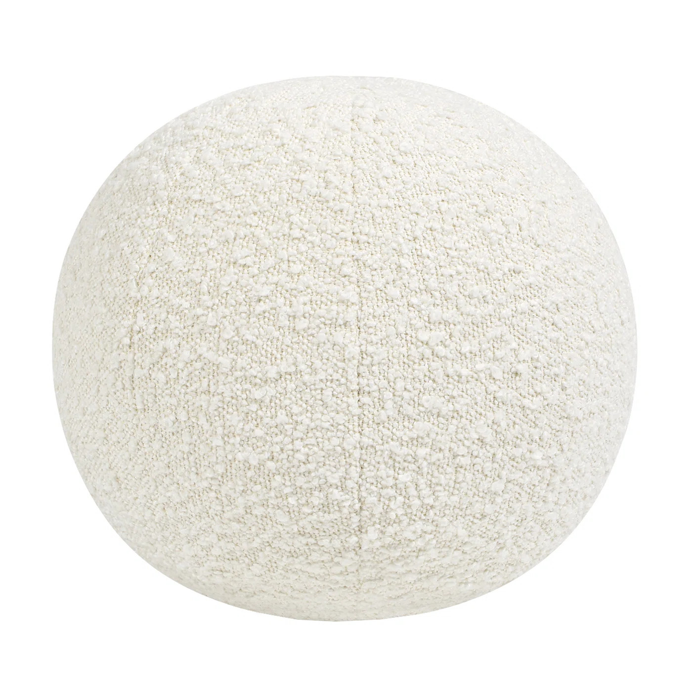 Luna 8.5" Round Sphere Accent Ball Throw Pillow, Ivory White Boucle | Wayfair North America