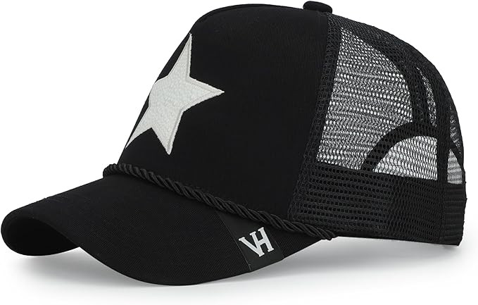 Vintage Havana Black Trucker Hats Women | Mesh Adjustable Snapback Hat | Men & Women Trendy Fashi... | Amazon (US)