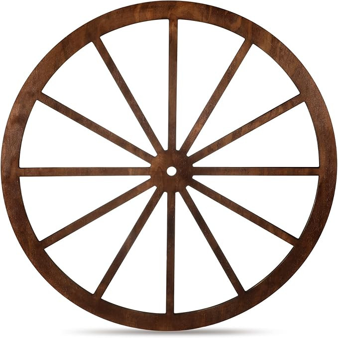 Wood Wagon Wheel Decorative Wooden Wheels Old Western Style Wagon Wheel Decor Vintage Rustic Wall... | Amazon (US)