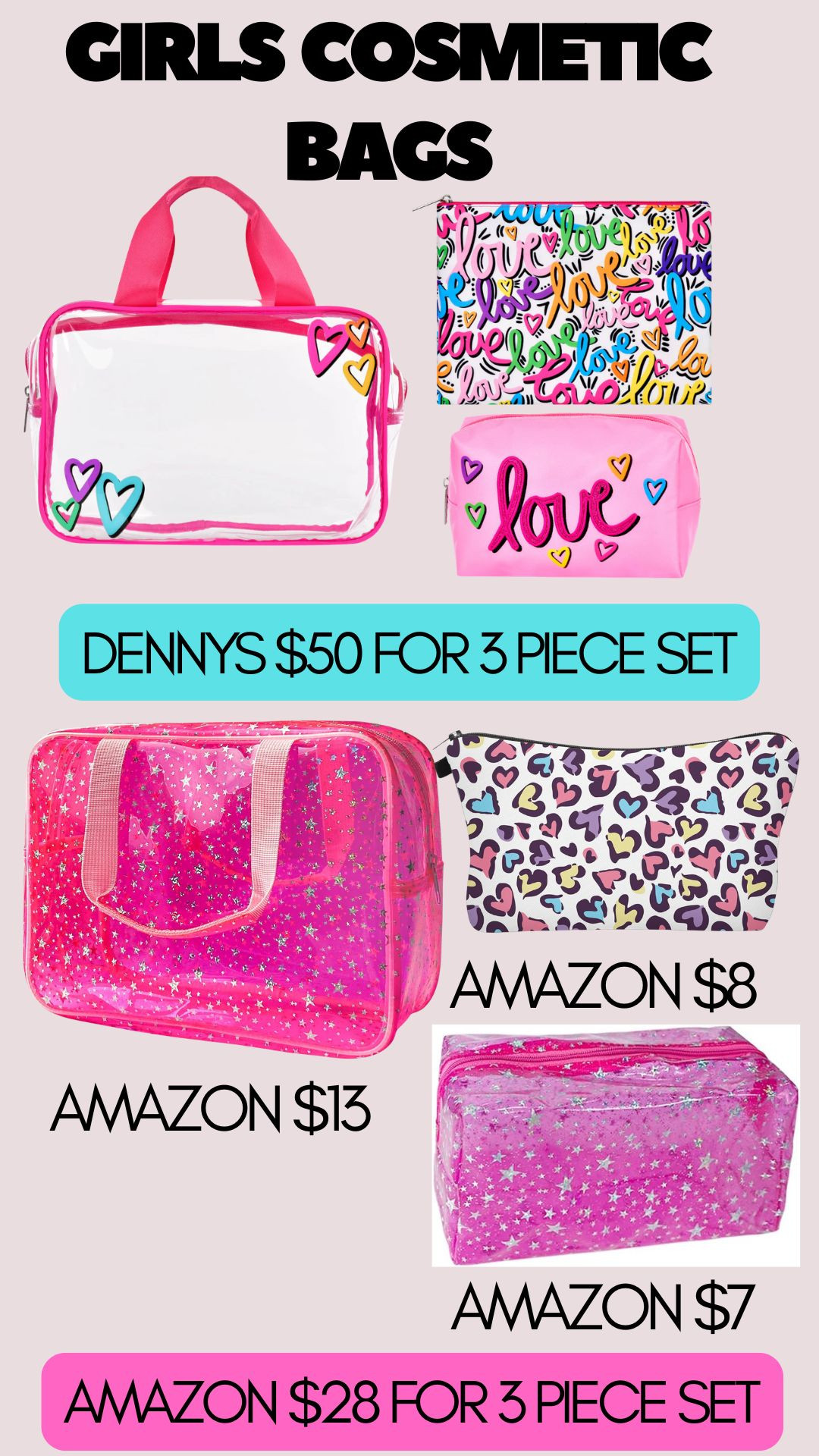 ⚡️💕Don't waste money on expensive toiletry/makeup bags for camp. Amazon has the cutest options for so much less. Here are just a few of my favorites. 

 
