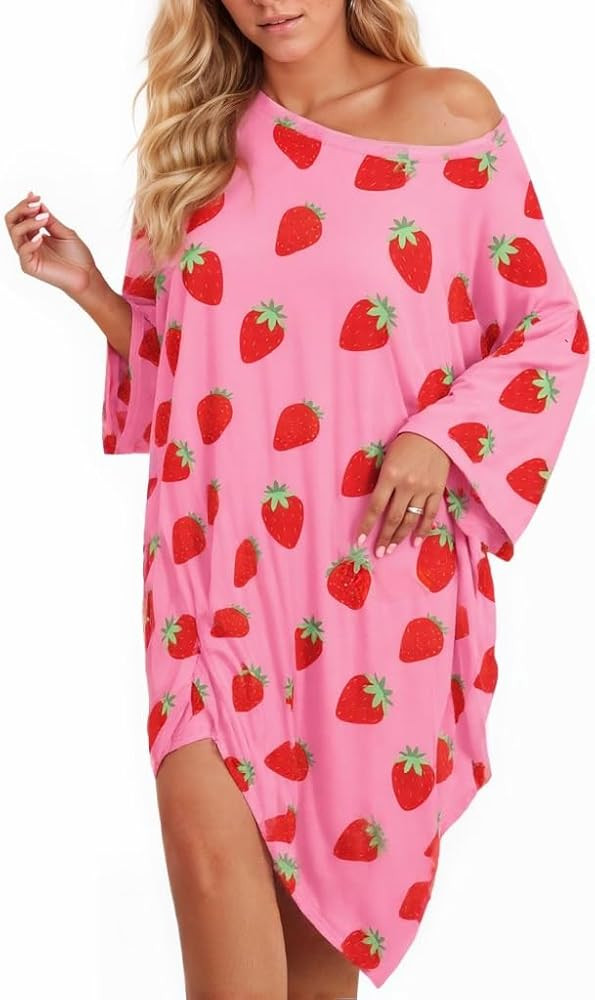 CRIPOM Plus Size Moo Moos for Women Oversized Sleep Shirts for Women Oversized Nightgown with Poc... | Amazon (US)