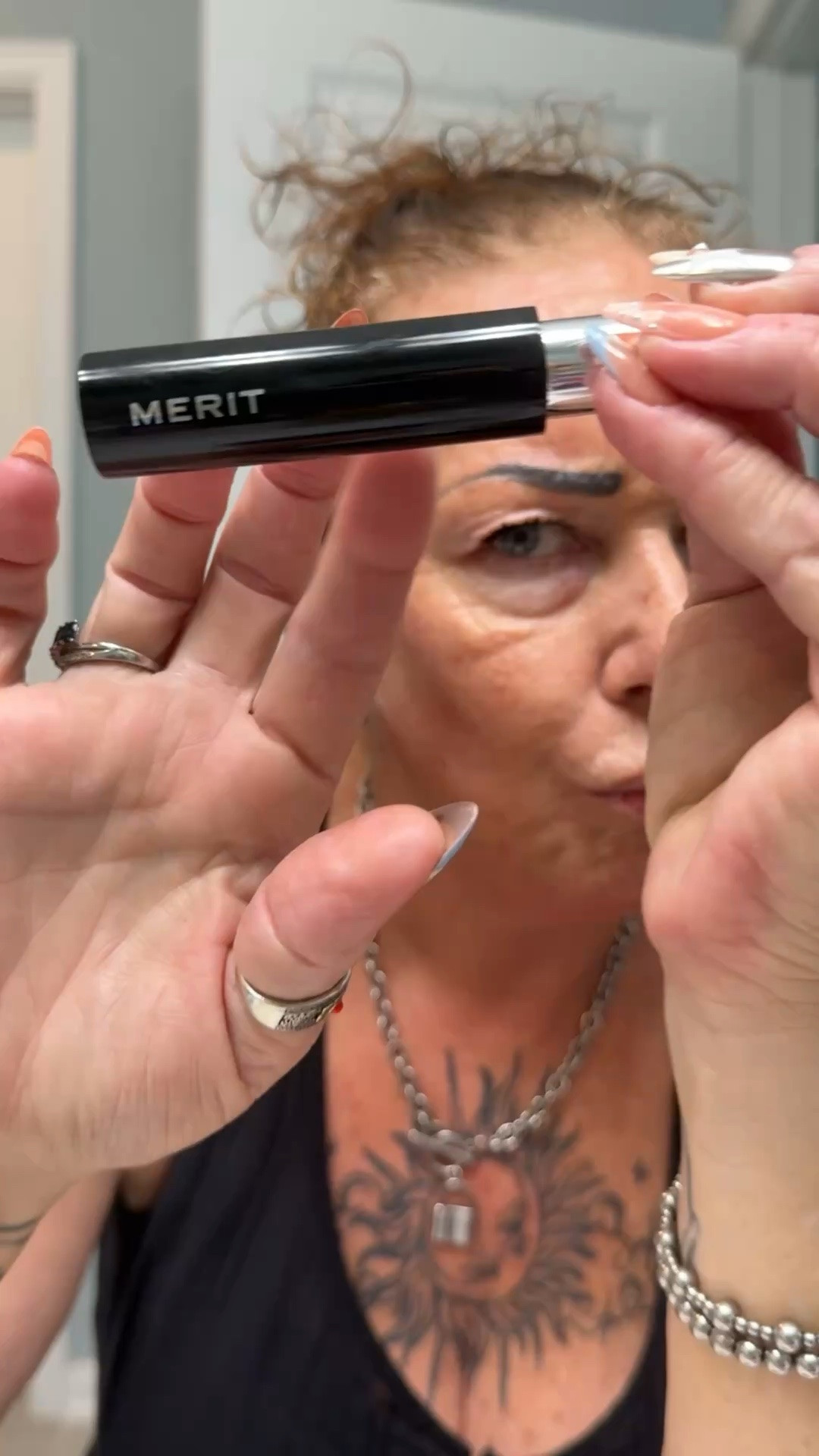 I have officially 𝗗𝗜𝗧𝗖𝗛𝗘𝗗 𝗠𝗬 𝗙𝗔𝗟𝗦𝗜𝗘𝗦..I have been wearing this everyday!! The volume, the length the sheer elegance of this tubing mascara has me 𝗦𝗛𝗢𝗢𝗞!!!  @Merit killed it with formula

#LTKselfcare #LTKOver40 #LTKBeauty