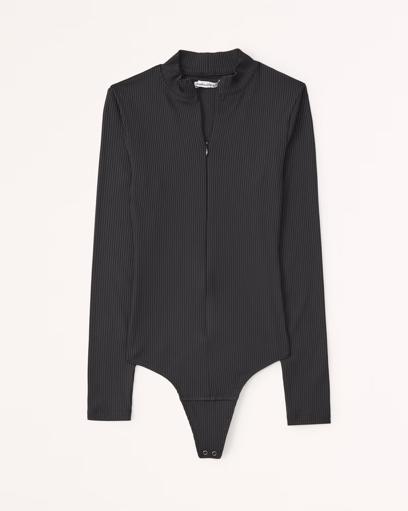 Women's Long-Sleeve Zip-Up Bodysuit | Women's Tops | Abercrombie.com | Abercrombie & Fitch (US)