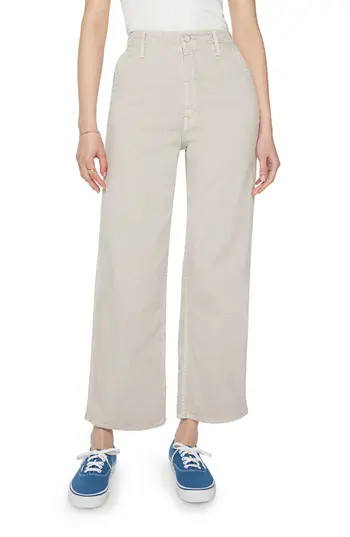MOTHER The Major High Waist Ankle Wide Leg Pants in Oat Oatmeal at Nordstrom Rack, Size 33 | Nordstrom Rack