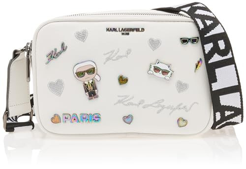 Karl Lagerfeld Paris Maybelle Pin Crossbody, White/Sparkle | Amazon (US)