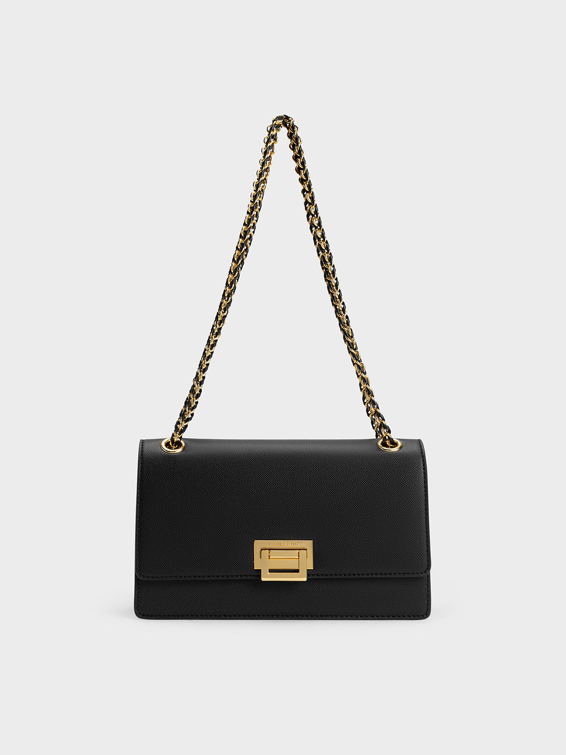 Chain Handle Shoulder Bag
 - Black | Charles & Keith US