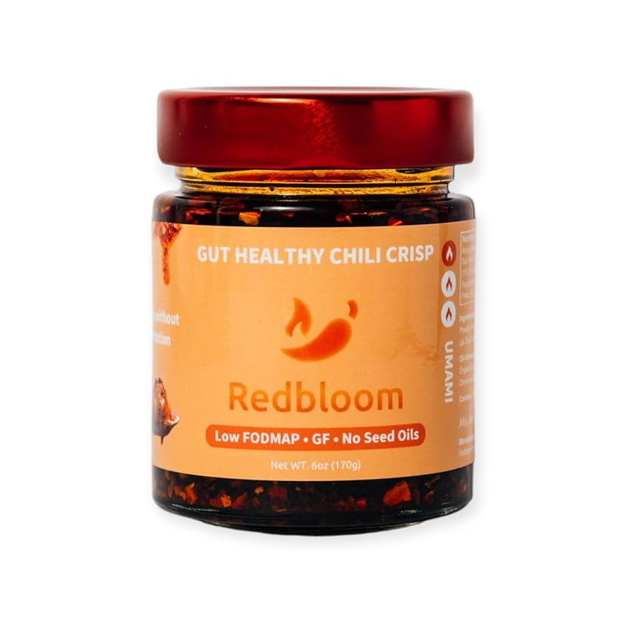 Redbloom Gut-Healthy Chili Crisp - Organic Chili Oil, No Seed Oils, Low-Fodmap, Vegan, Crunchy Ho... | Amazon (US)