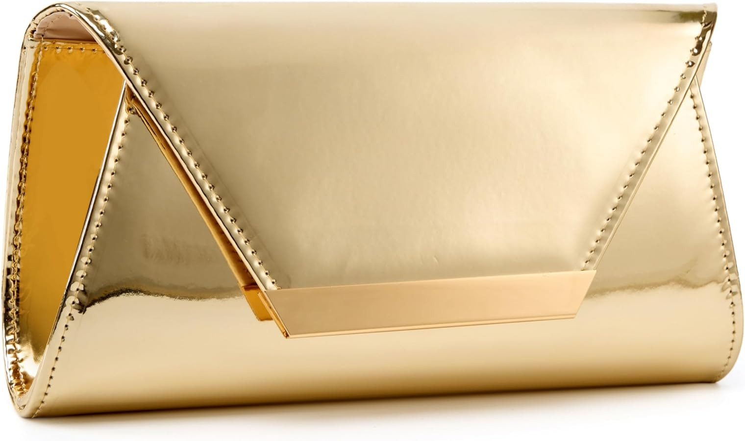 Gurina Elegant Patent Leather Clutch Purse for Women, Formal Evening Clutch Bag with Chain for We... | Amazon (US)