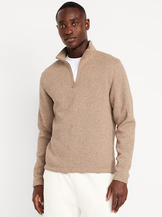 Sweater-Knit Fleece Quarter-Zip Pullover | Old Navy (US)