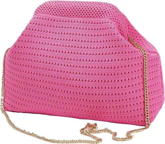 Summer Beach Woven Clutch Purses for Women 2025 Cloud Dumpling Pouch Purse Crossbody Bag Handbag ... | Amazon (US)