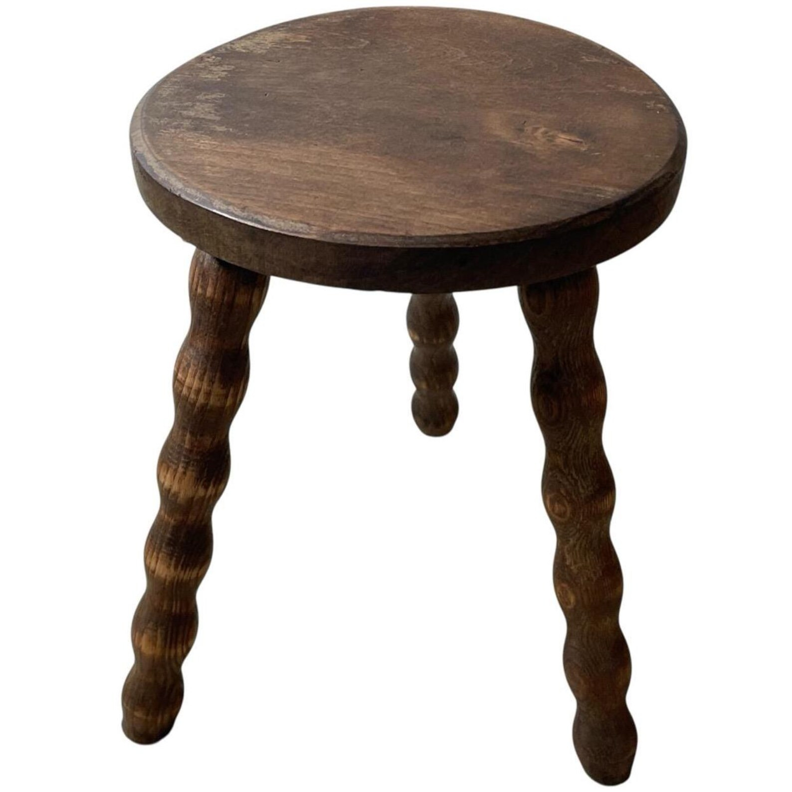 Vintage French Small Wooden Bobbin Leg Plinth Rest Round Stand Table Rustic Rural Tabouret Circa ... | Etsy (US)