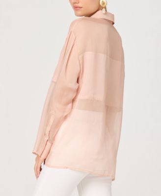 ASTR the Label Women's Collar Neck Long-Sleeve Top - Macy's | Macy's