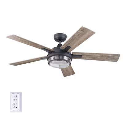 Harbor Breeze  Summersville 52-in Textured Black LED Indoor/Outdoor Ceiling Fan with Light Remot... | Lowe's