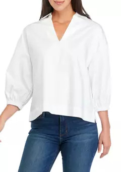 Crown & Ivy™ Women's Solid Popover Top | Belk