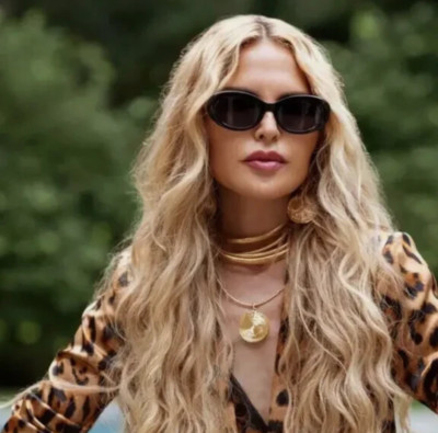 Rachel Zoe Penelope Oval Sunglasses Black w/ Case NEW | eBay US