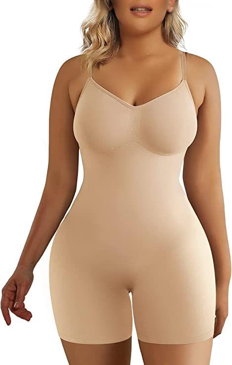 SHAPERX Shapewear for Women Tummy Control Bodysuit Mid Thigh Butt Lifter Body Shaper Shorts | Amazon (US)