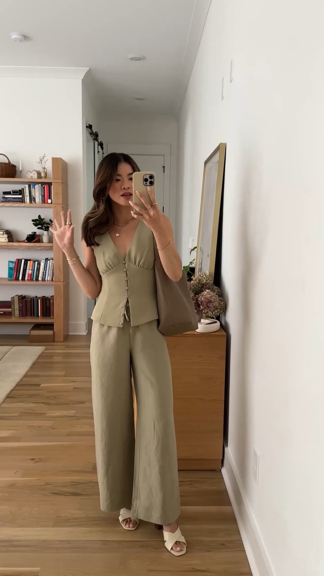 Sizing info: 
•Top size XS
•Pants size 2XS Short in Martini Olive

petite fashion, get dressed with me, outfit inspiration, ootd, nashville outfit, Nashville influencer, petite style, vacation style, casual outfits, mom style, petite pants, spring outfits, spring outfit info, spring pants, spring outfit idea, spring top, spring bag, spring blouse, aritzia top, spring shoes, viral pants, aritzia pants, petite pants, matching set 
@Aritzia 
 

#LTKootd #LTKPetite #LTKSeasonal