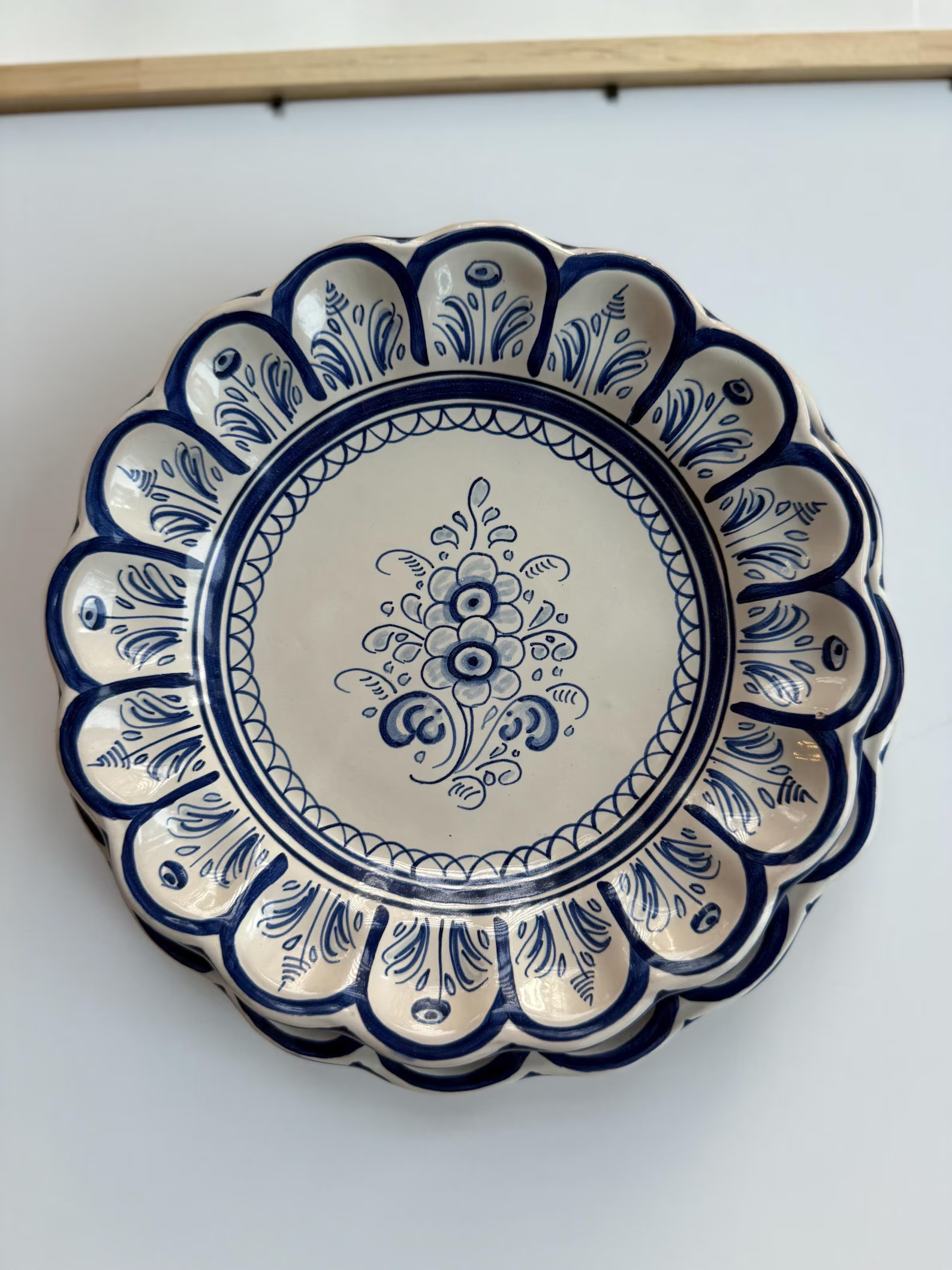 Hand-Painted Talavera Plate Trio Set of 3: Blue & White Mexican Ceramic Wall Art | Etsy (US)