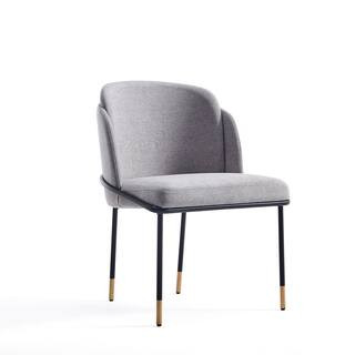 Manhattan Comfort Flor Modern Grey Twill Weave Upholstered Dining Chair DC052-GY - The Home Depot | The Home Depot