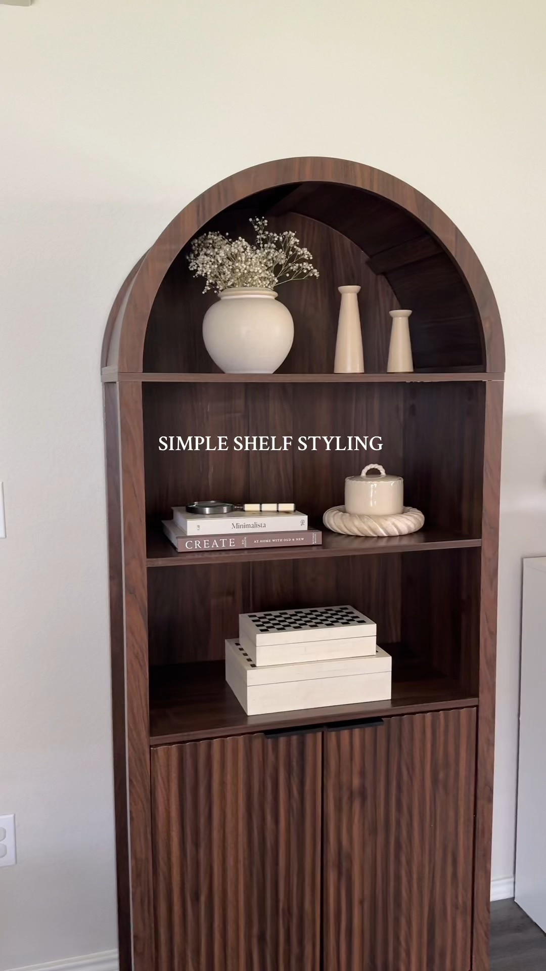 arched cabinet styling 🤎 

#LTKHome #LTKStyleTip #LTKFindsUnder100