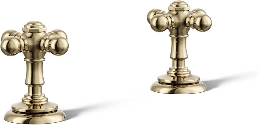 KOHLER 98068-3-AF Artifacts Cross Bathroom Sink Faucet Handles in Vibrant French Gold | Amazon (US)