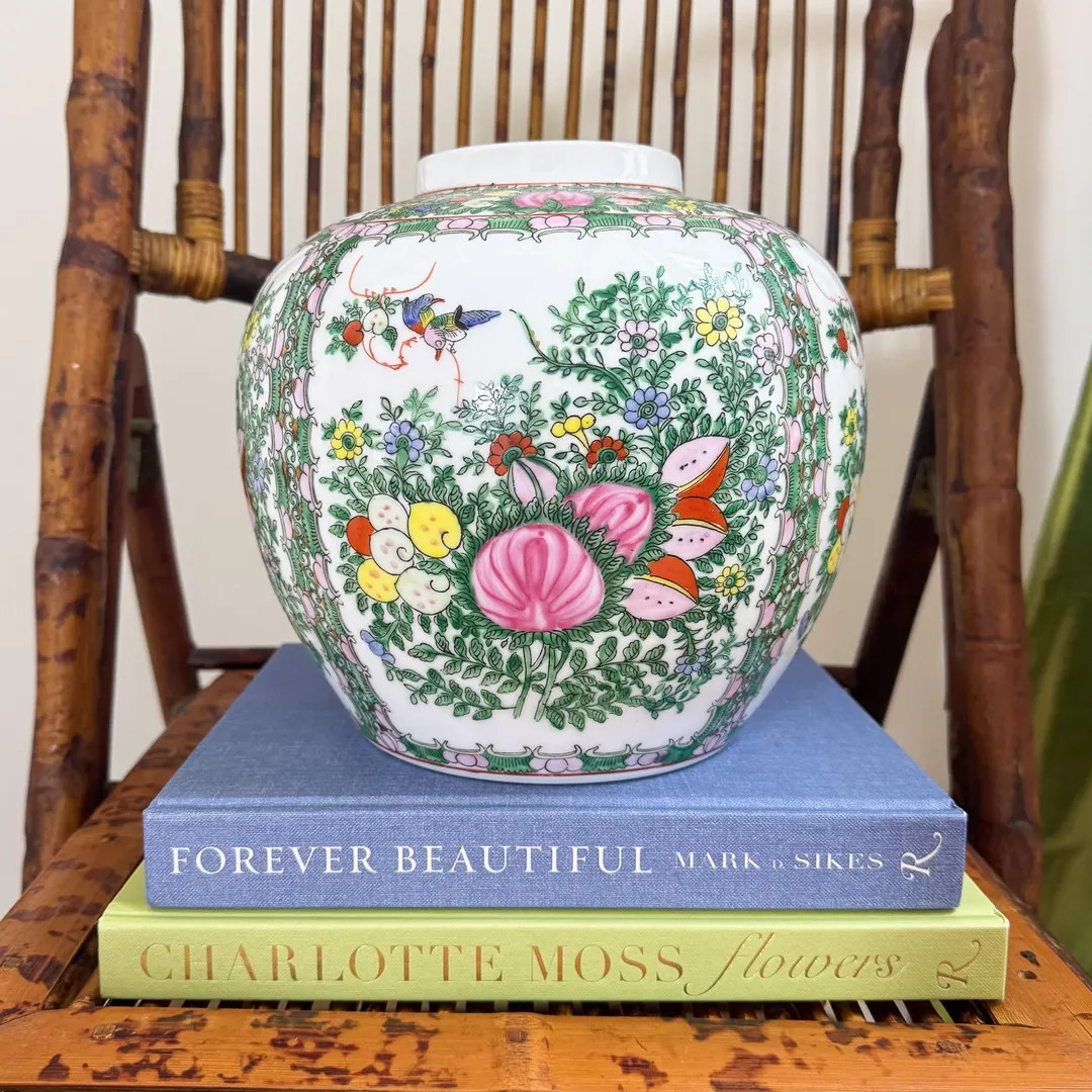 Vintage Large Rose Canton Jar or Vase | Chinoiserie Décor - Etsy | Etsy (US)