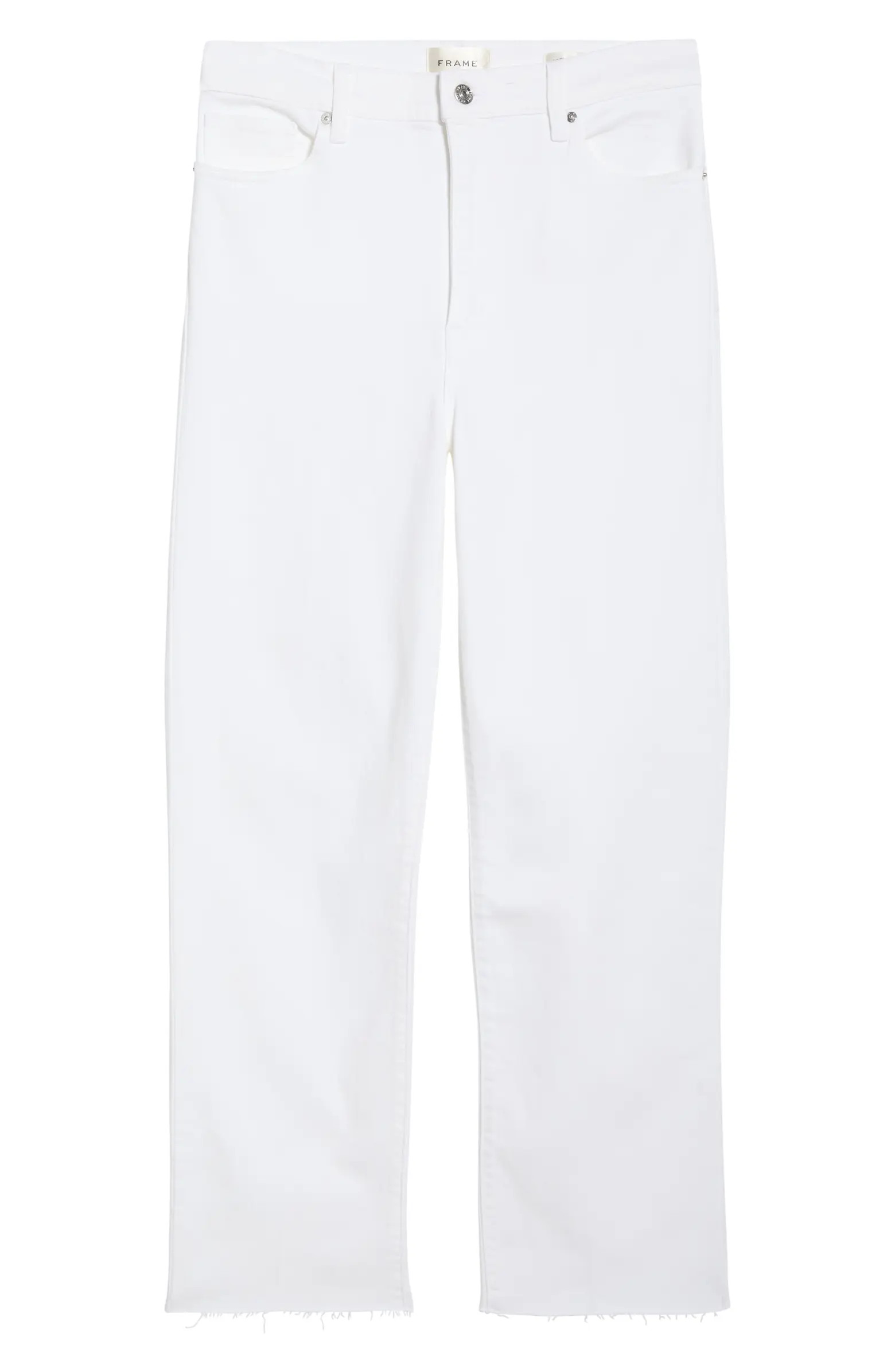 Le Sleek Raw Hem High Waist Straight Leg Jeans | Nordstrom