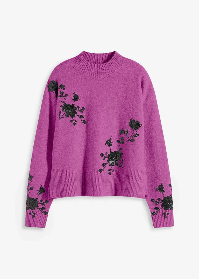 Pullover mit Pailettenstickerei | Bonprix DE