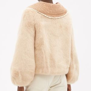 NWT Shrimps Ralph Crochet-Collar Faux Fur Jacket | Poshmark