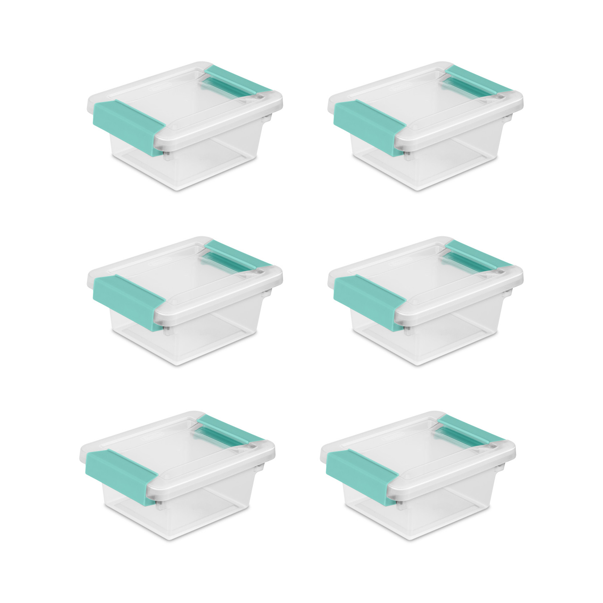 Sterilite Mini Clip Box, Stackable Small Storage Bin with Latching Lid, 6 Pack | Walmart (US)