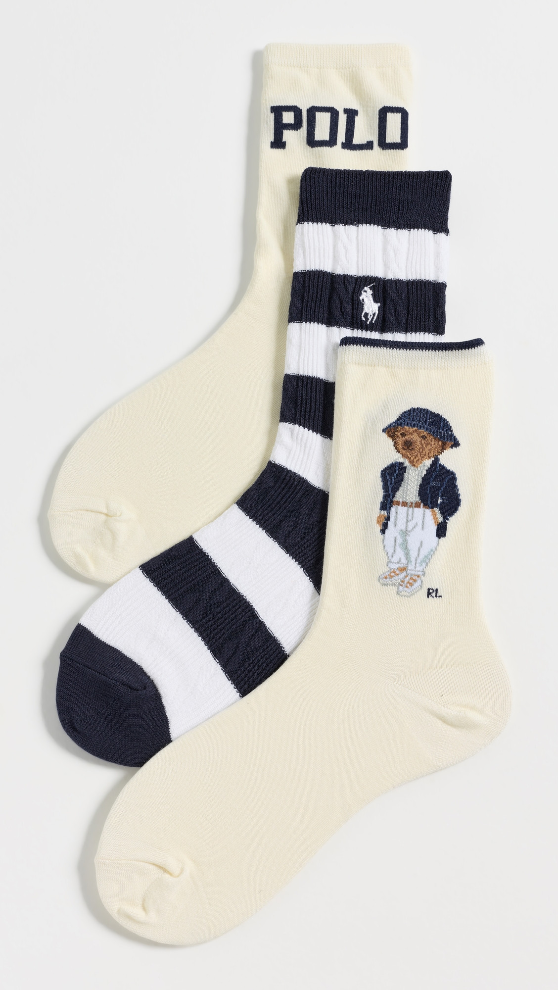 Seasonal Bear Socks 3-Pack - Ivory | Shopbop