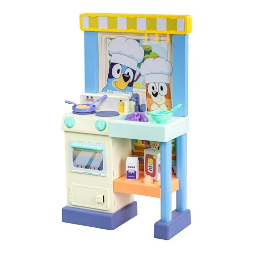 Bluey Kitchen Play Set for Kids Ages 4-8, 3ft Tall Pretend Kitchen Playset Stove, Sink, Oven & 20+ Accessories Chef Hat, Kid Play Kitchen | Amazon (US)